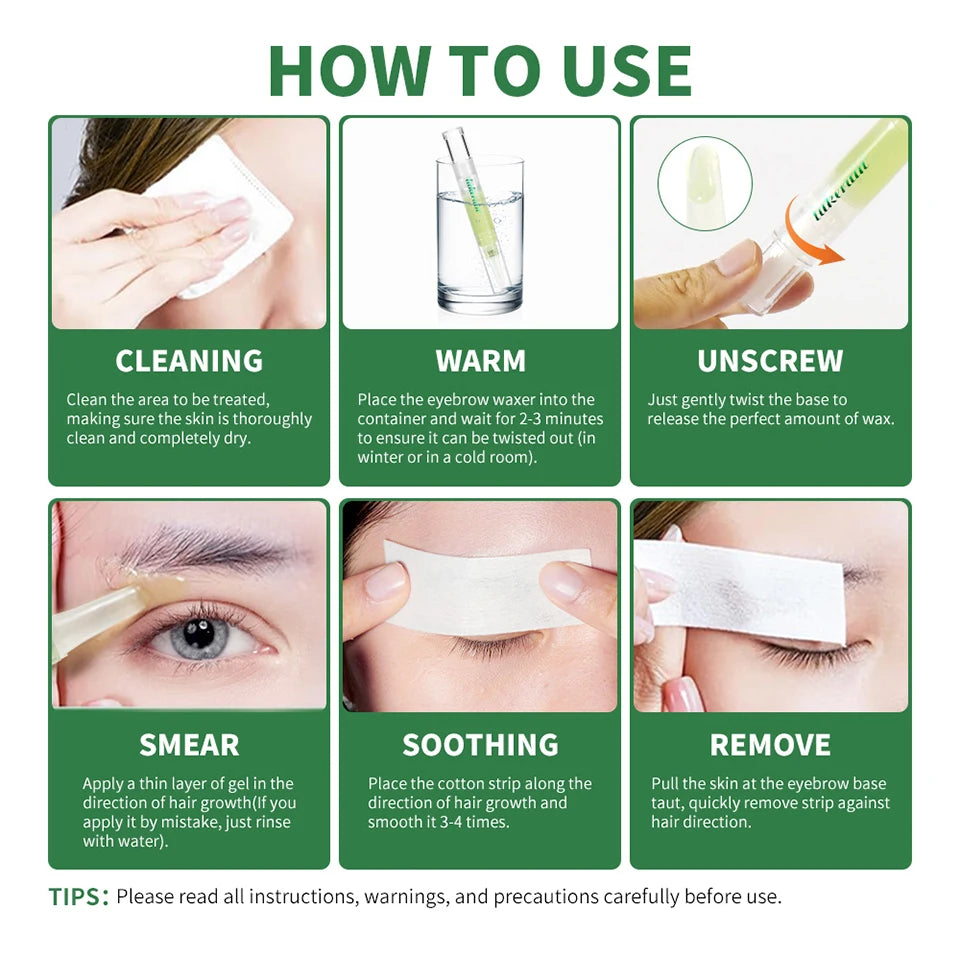 At Home Eyebrow Wax Wand Set for Precision Shaping and Smooth Results