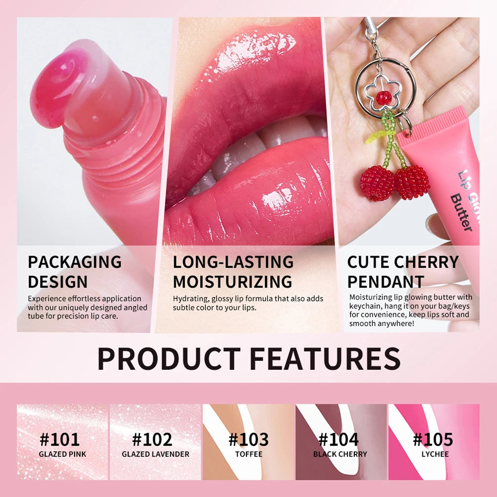 Daily Makeup Lip Gloss With Keychain For Long Lasting Hydrating Care