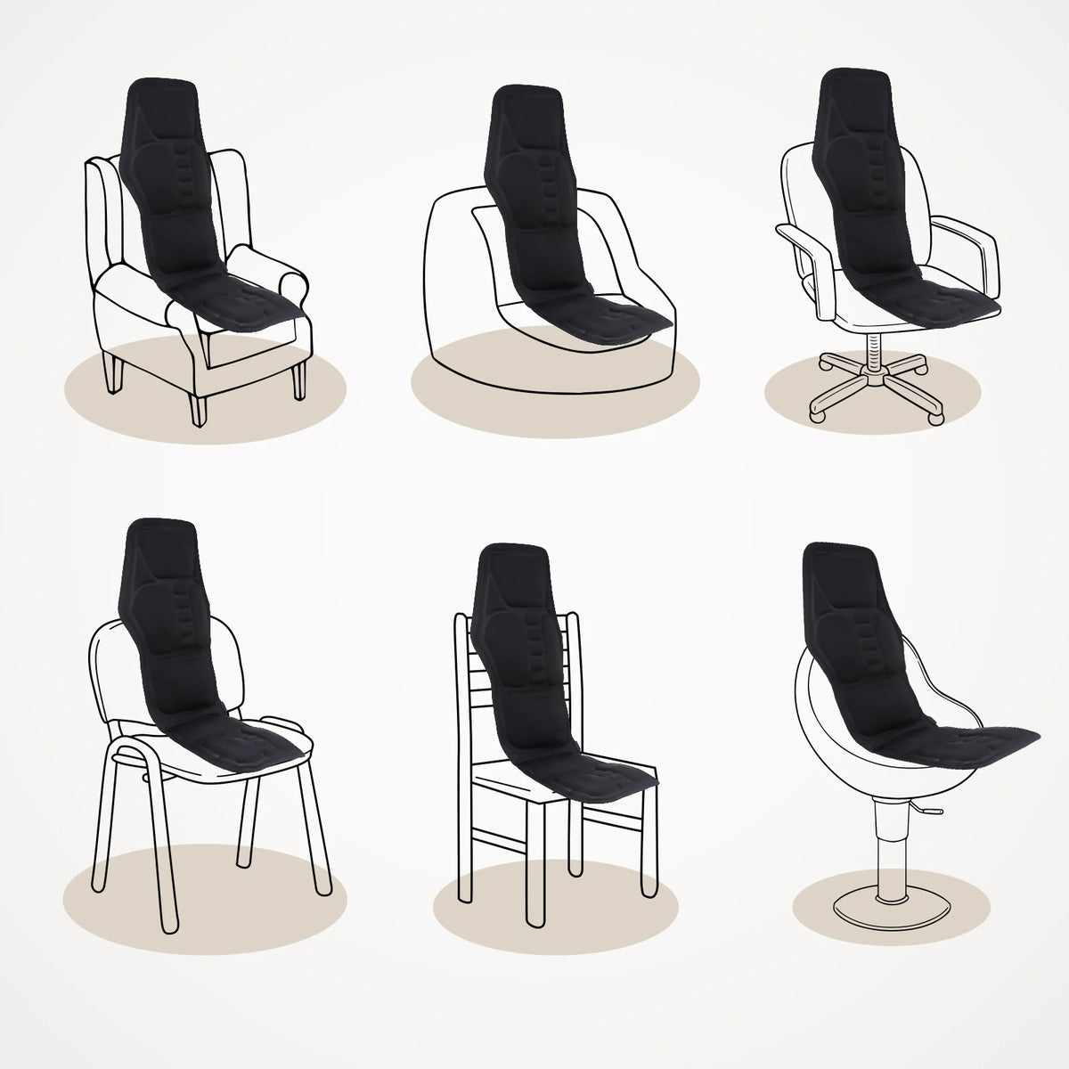 Home and Car Electric Back Massager Chair Cushion with Heat and Vibration