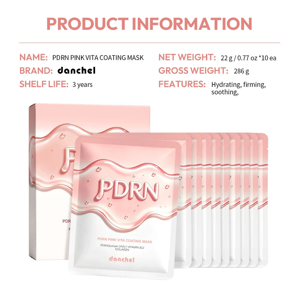 Daily Skincare Korean Salmon DNA PDRN Pink Vitamin Sheet Mask Hydration - 16