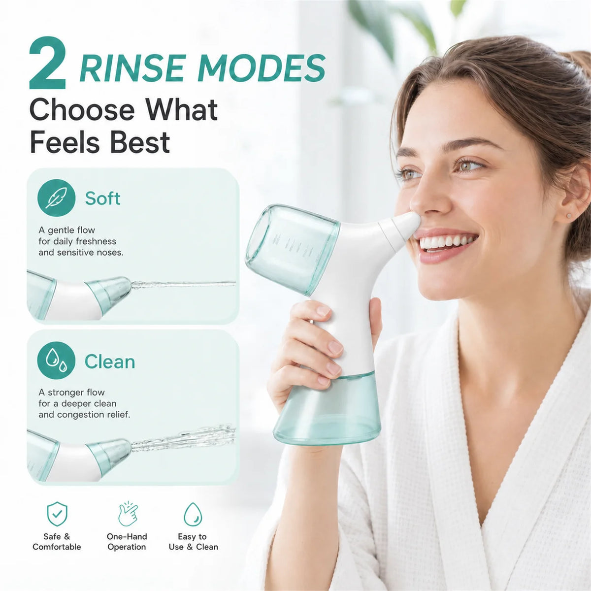 Sinus Relief Electric Nasal Irrigator With Separate Tanks