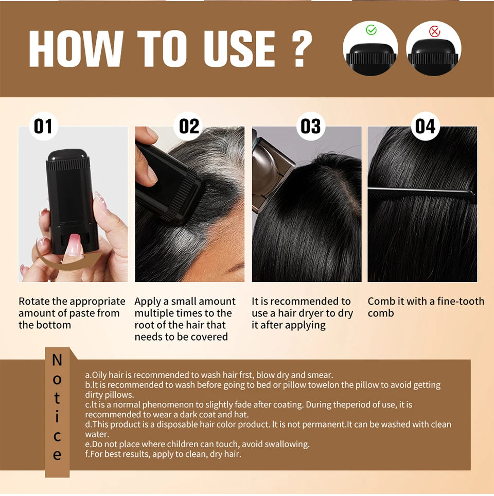At Home Hair Touch Up Hair Dye Stick for Gray Coverage - 15