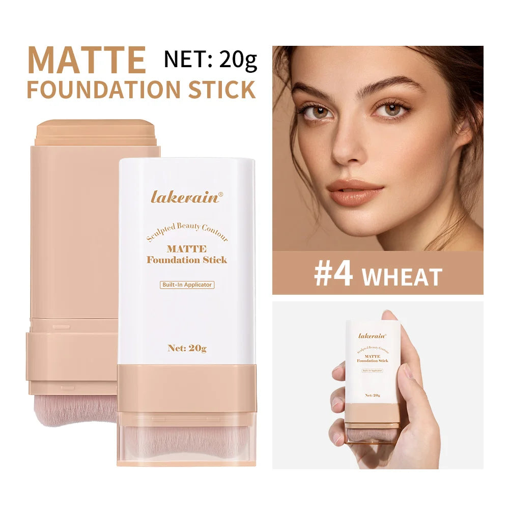 Travel makeup routine Matte Foundation Stick for smooth coverage