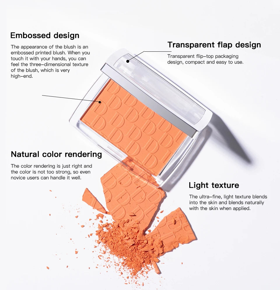 Daily Makeup Embossed Blush Palette with Natural Color Rendering - 10