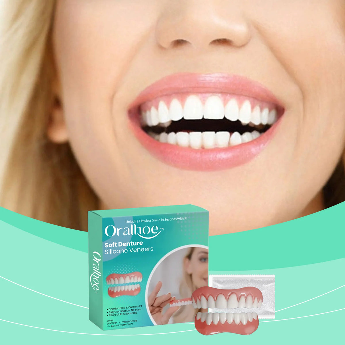 Daily Smile Recovery Silicone Dentures Set for Natural Look and Fit