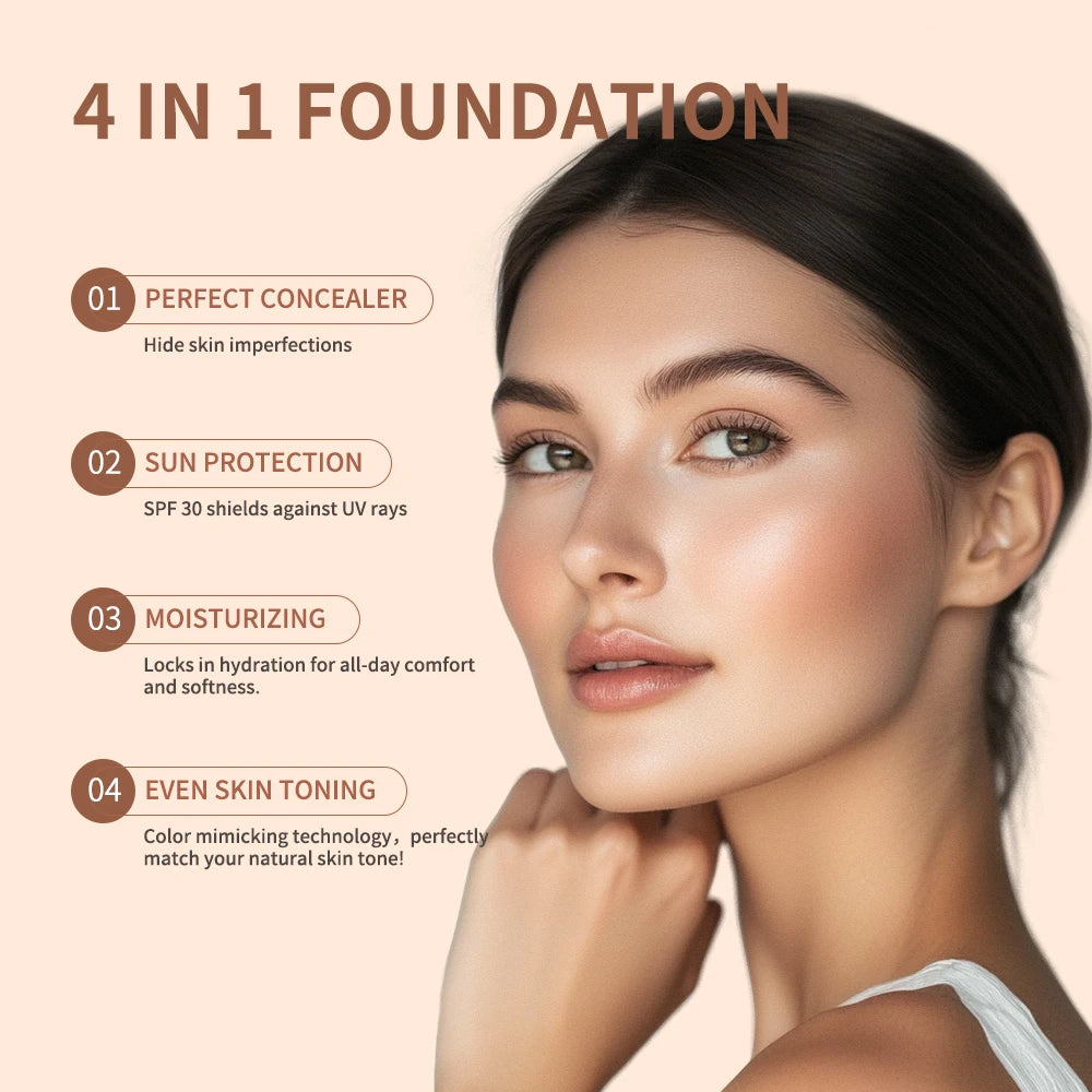 Travel Color Changing Foundation with SPF 30 Sun Protection
