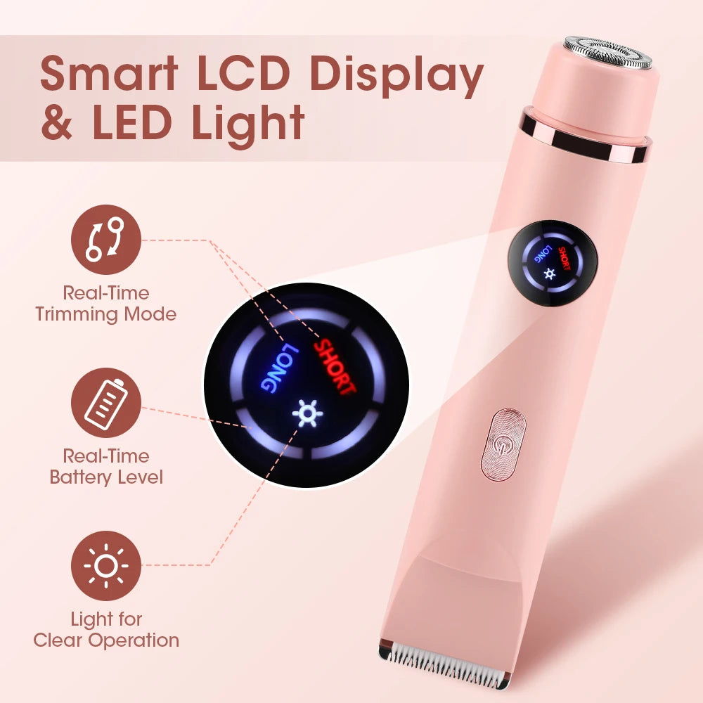 Bathroom Dual Heads Electric Shaver for Women Body Hair Removal Trimmer - 10