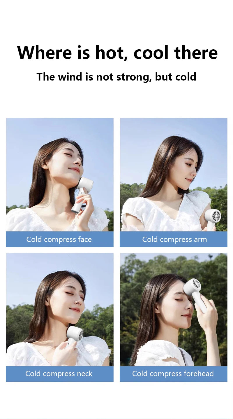 Traveling Outdoor Stay Cool Mini Handheld Ice Cooler Turbo Fan Portable