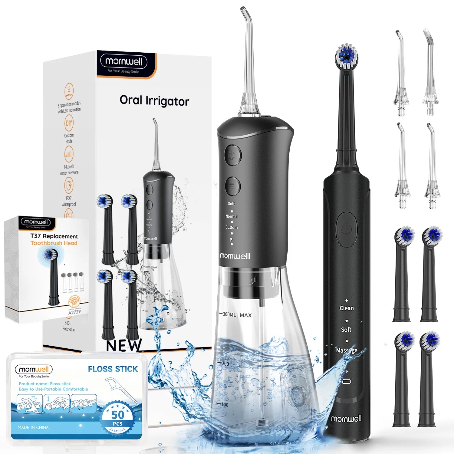 Bathroom Water Flosser and Electric Toothbrush Combo for Oral Clean Kit - 1