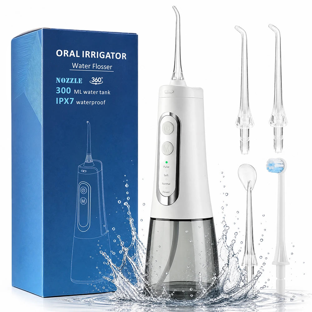 Bathroom Oral Care Electric Water Flosser with 4 Modes and 300ml Tank - 17