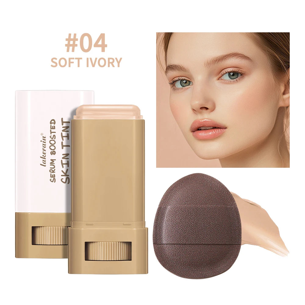 Daily Makeup Skin Tint Stick Serum with Puff for Natural Coverage