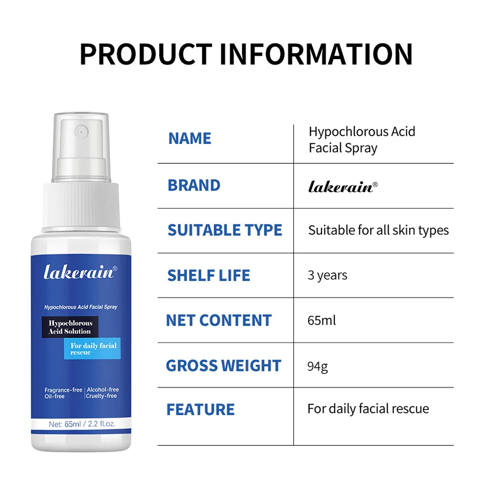 Daily skincare routine Hypochlorous Acid Facial Spray to calm redness
