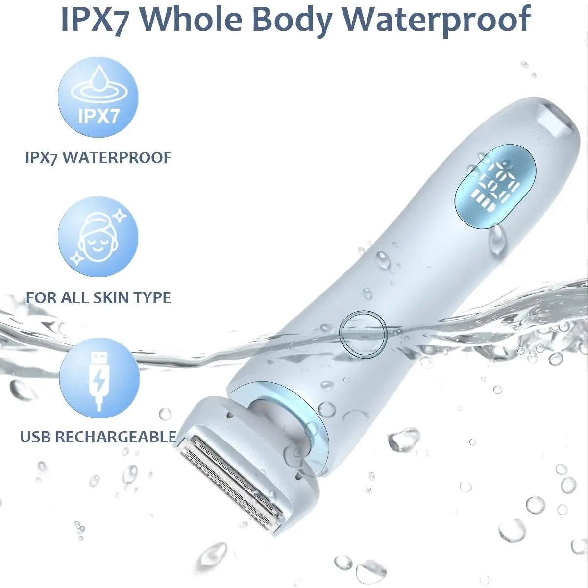 Bathroom Electric Shaver for Women Painless Lady Razor Smooth Shaving