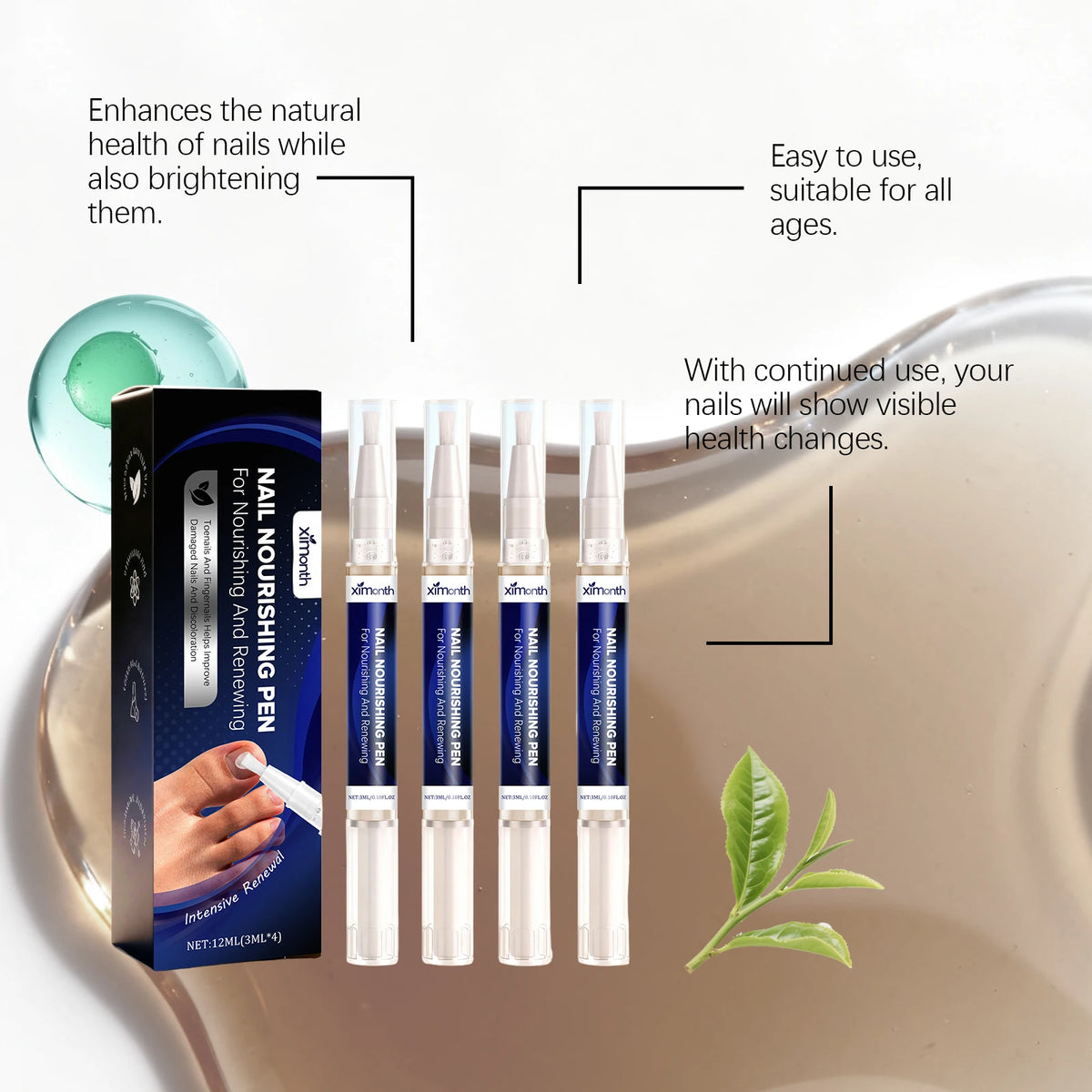 At home nail care cuticle oil pen to repair dry and fragile nails