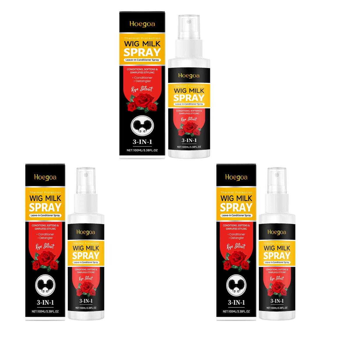 Daily styling wig conditioning spray for smooth and frizz free hair