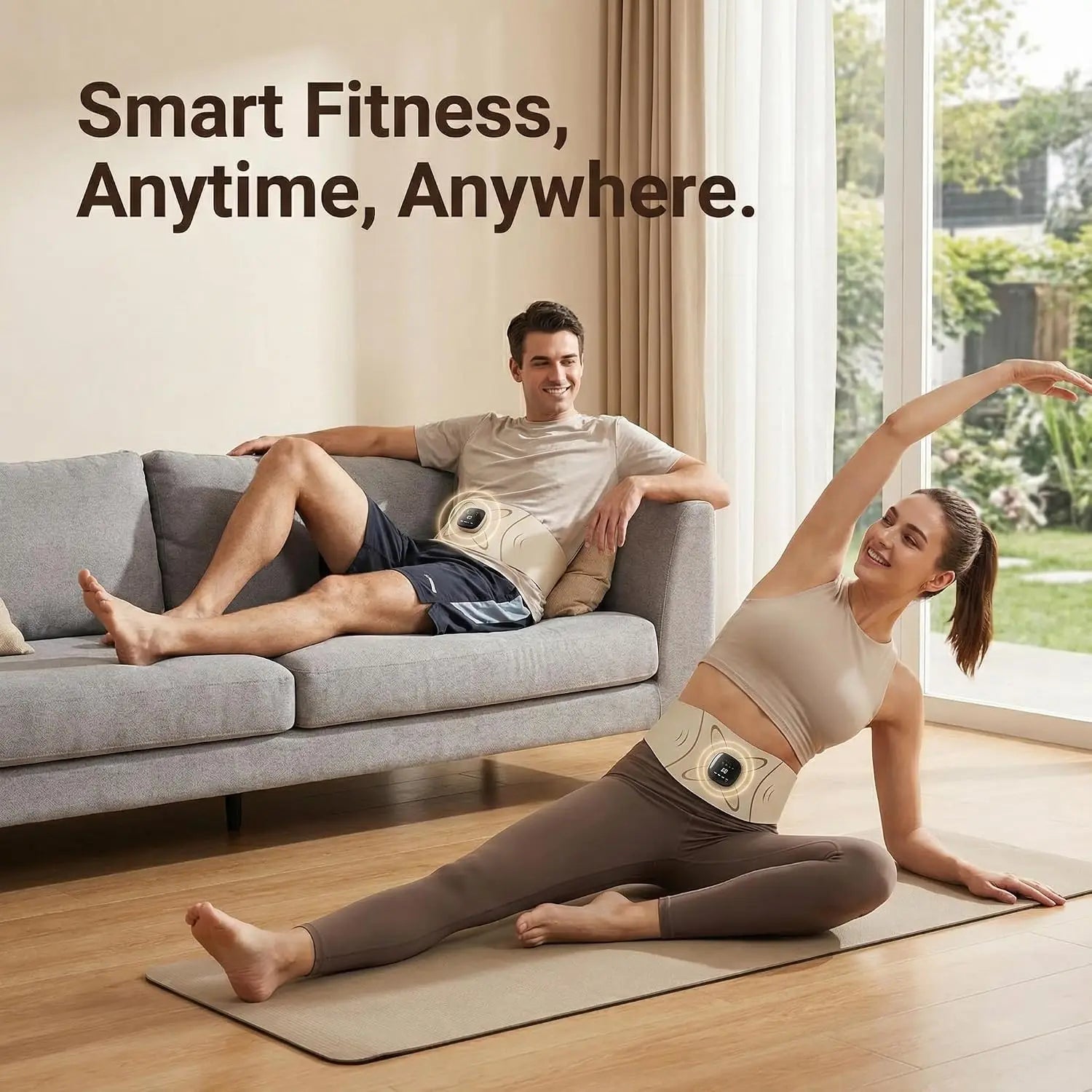 Home workout fitness belt waist pulse massager for core toning sessions - 6
