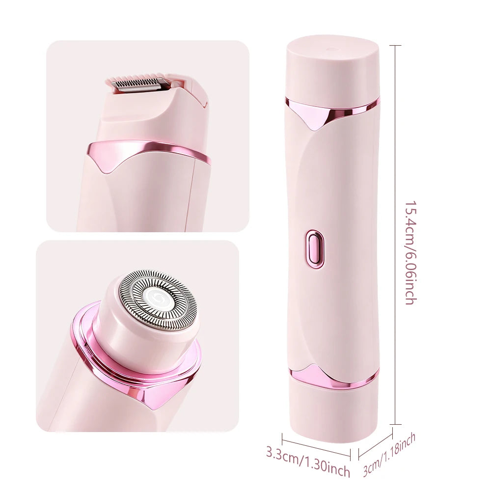 Bathroom Electric Shaver Dual Head Trimmer for Smooth Hair Removal