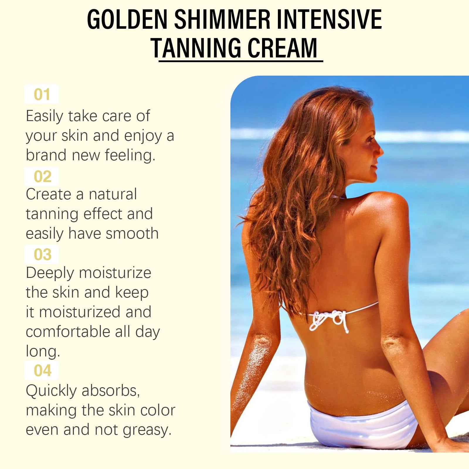 Beach Tan Shine Brown Tanning Accelerator Cream for Natural Glow - 15
