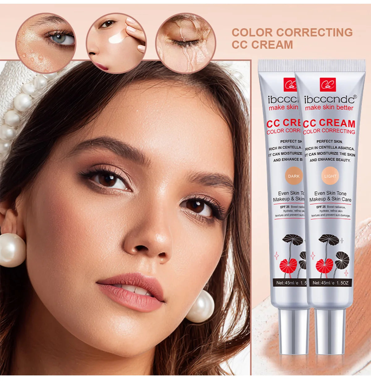 Daily Makeup Routine Color Correcting CC Cream Natural Luminous Finish
