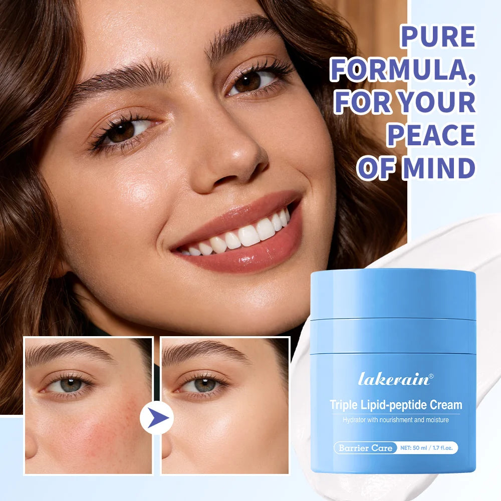 Dry Skin Facial Care Triple Lipid Peptide Cream Deep Hydration Moisturizer - 2