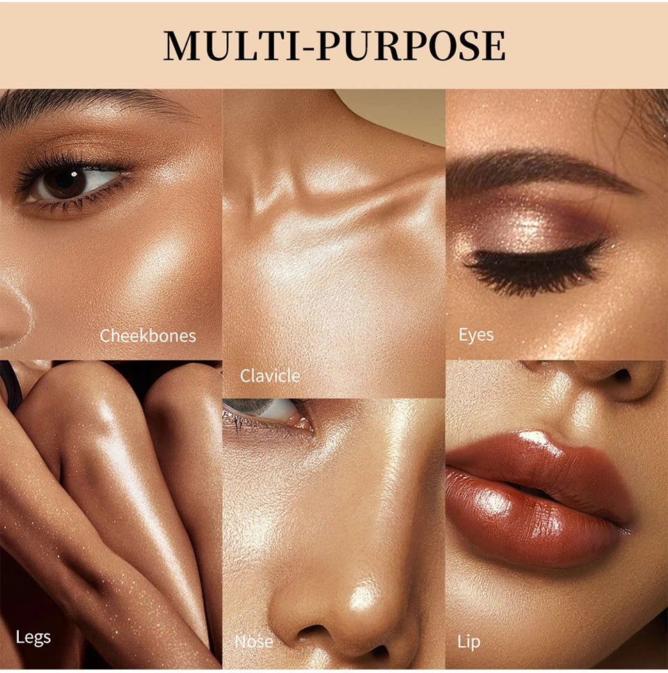 Daily makeup face highlighter powder for a natural radiant glow