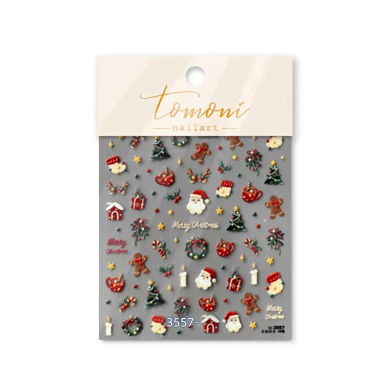 Christmas party nail art decor winter sticker for holiday manicure styling - 32
