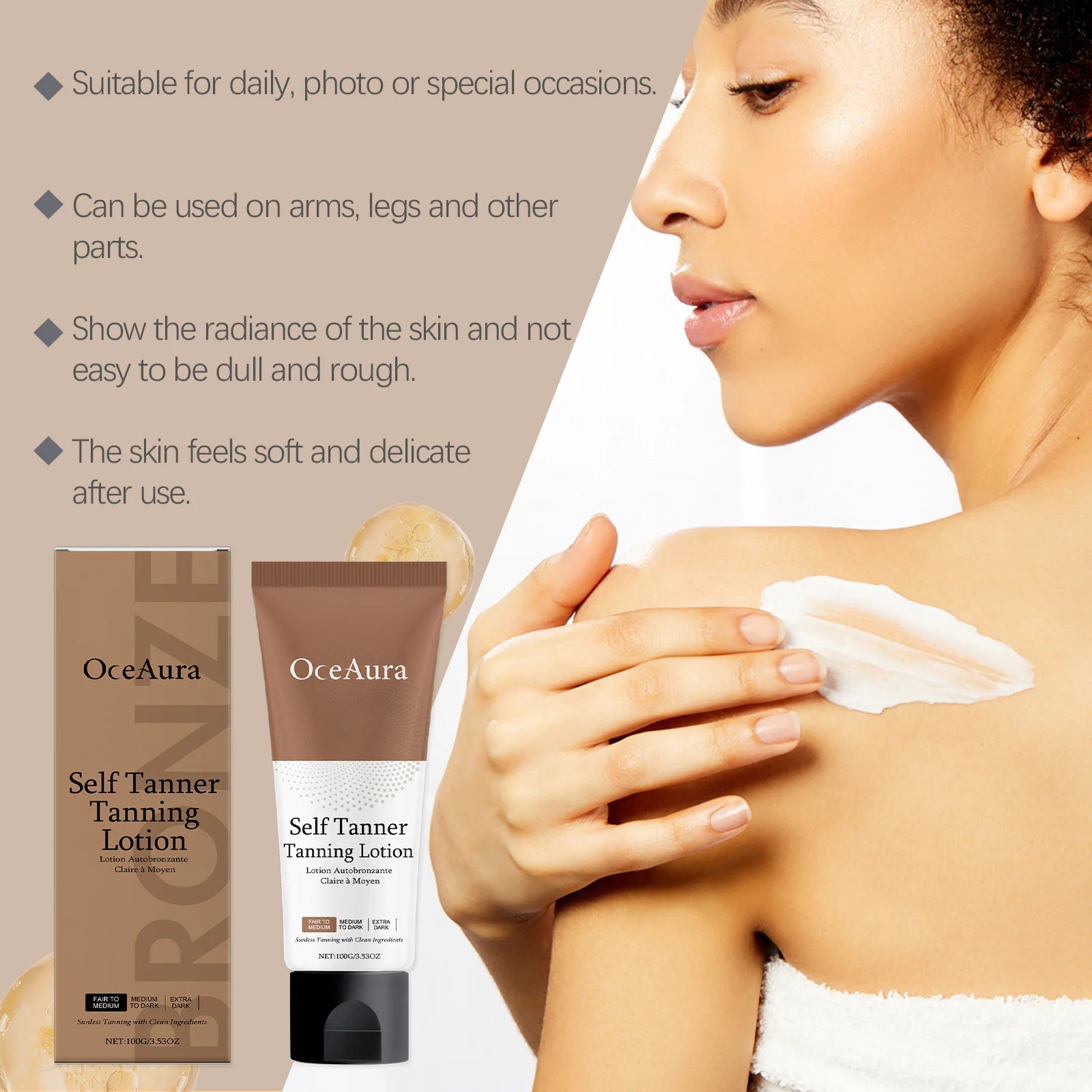 Beach Day Self Tanning Lotion Natural Bronze Glow For Full Body - 11