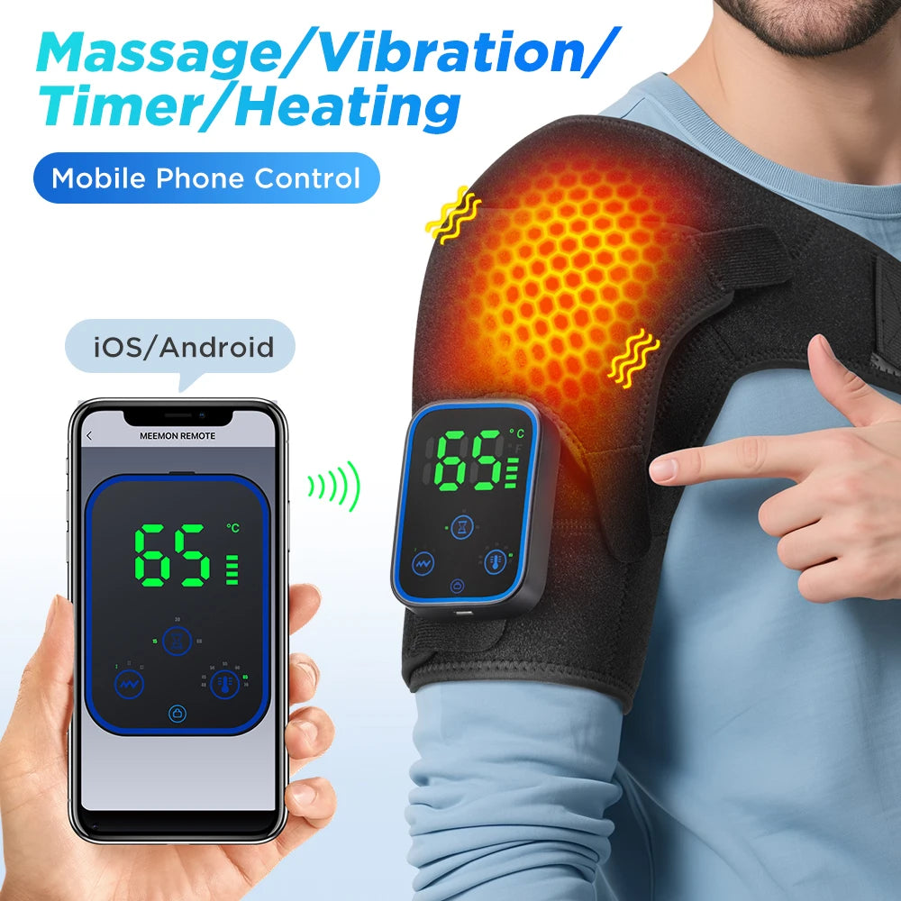 At home cordless shoulder heating massager with app control and vibration - 7