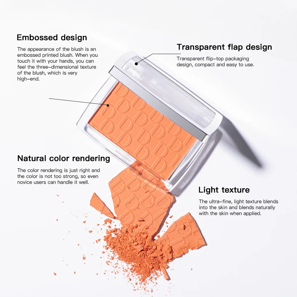 Daily Makeup Embossed Blush Palette with Natural Color Rendering - 4
