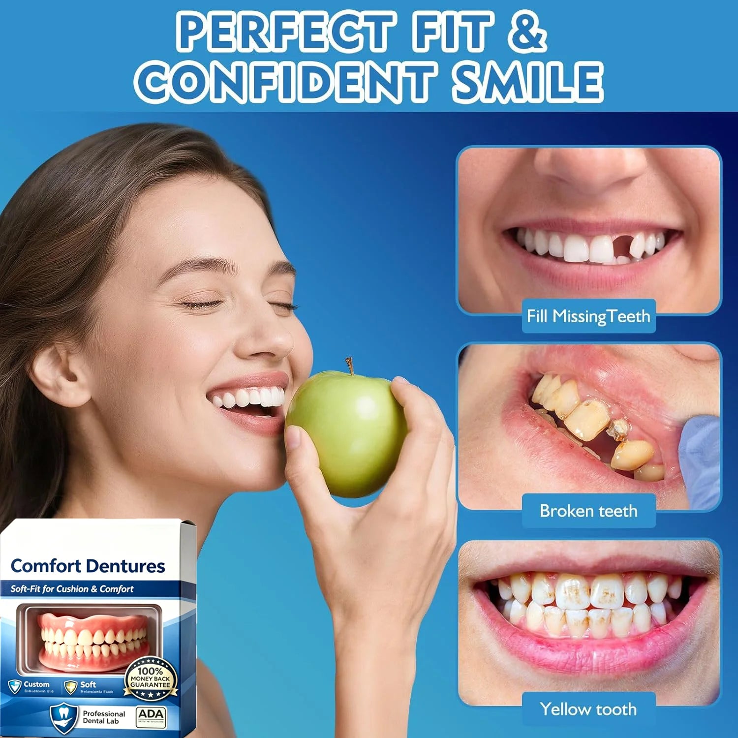 Daily Smile Snap-On Dentures for Instant Comfort and Natural Look - 3