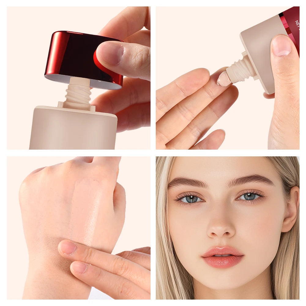 Daily Makeup Blur Base Balm and Dual Brush Set for Smooth Finish - 5