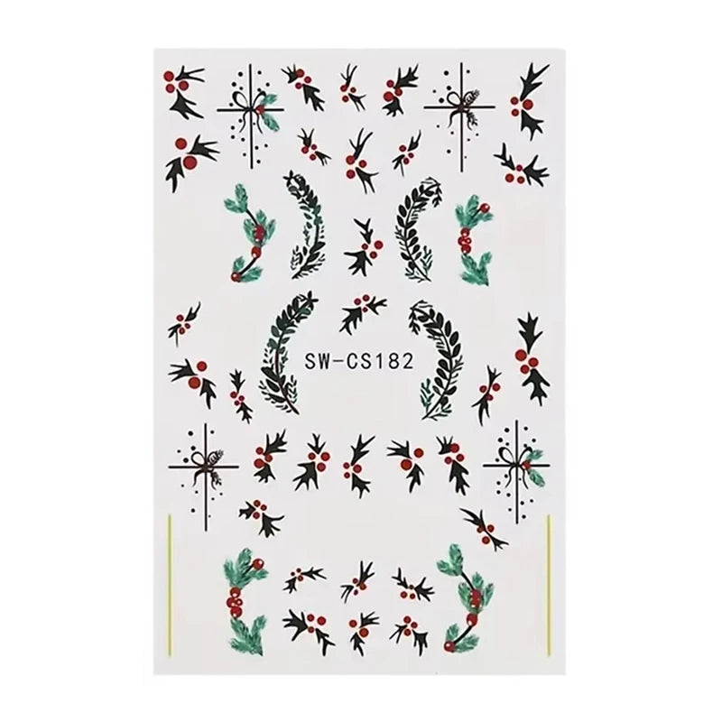 Christmas party nail art decor winter sticker for holiday manicure styling