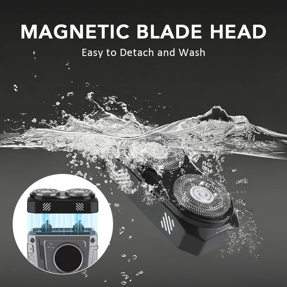 Travel Electric Shaver Dual Head LED Display Cordless Portable Razor - 23