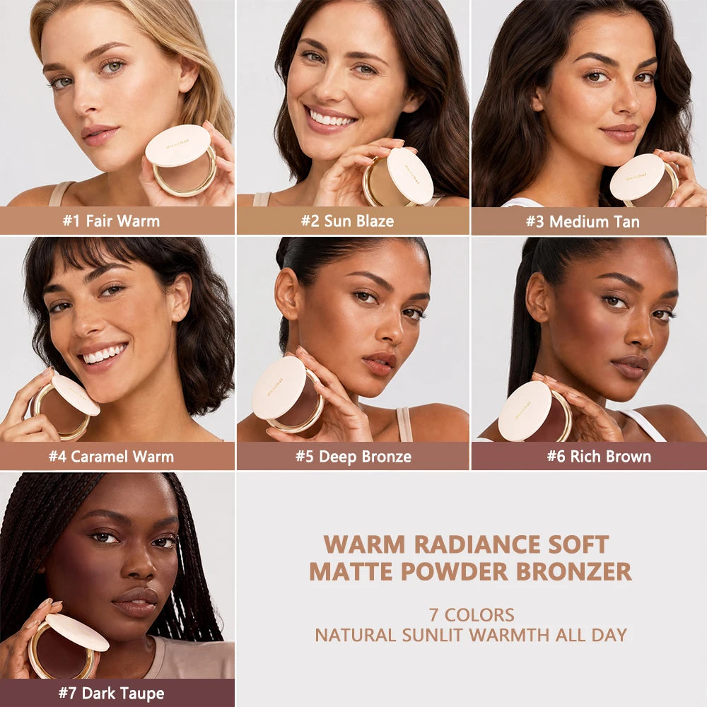 Daily Makeup Pressed Bronzer Powder for Natural Matte Contouring - 2