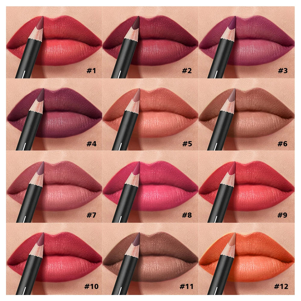 Daily Makeup Lip Liner Pencil Set for Long Lasting Waterproof Definition - 3