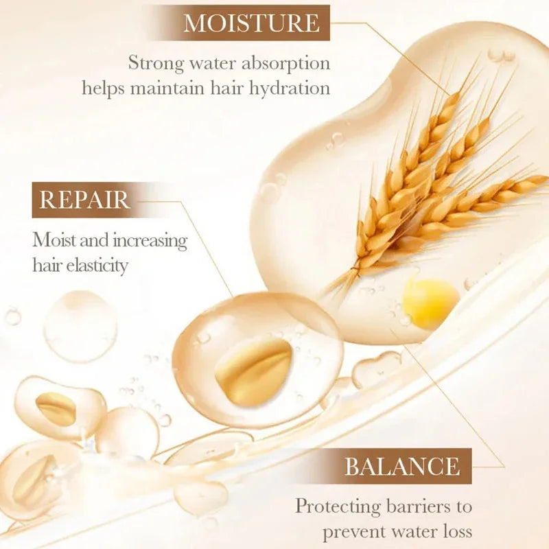 Dry Hair Rice Raw Pulp Hair Mask for deep damage repair and smooth care
