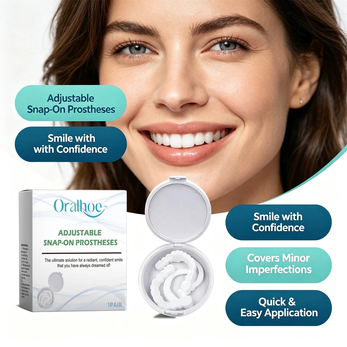 Smile Makeover Snap On Dentures for Gaps And Stains