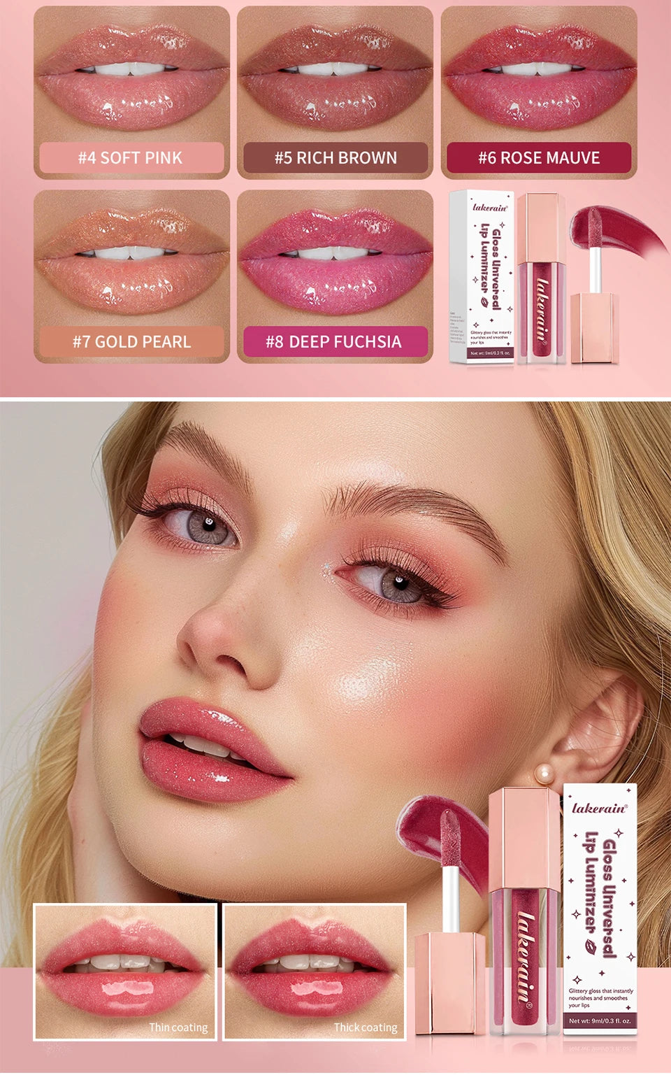 Daily Makeup Routine Lip Luminizer Gloss for Long Lasting Hydration