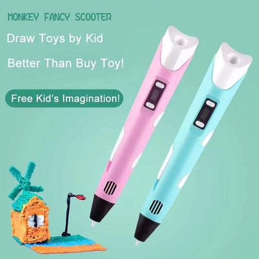 Creative Play Kids 3D Printing Pen for Unique DIY Drawing and Art Projects