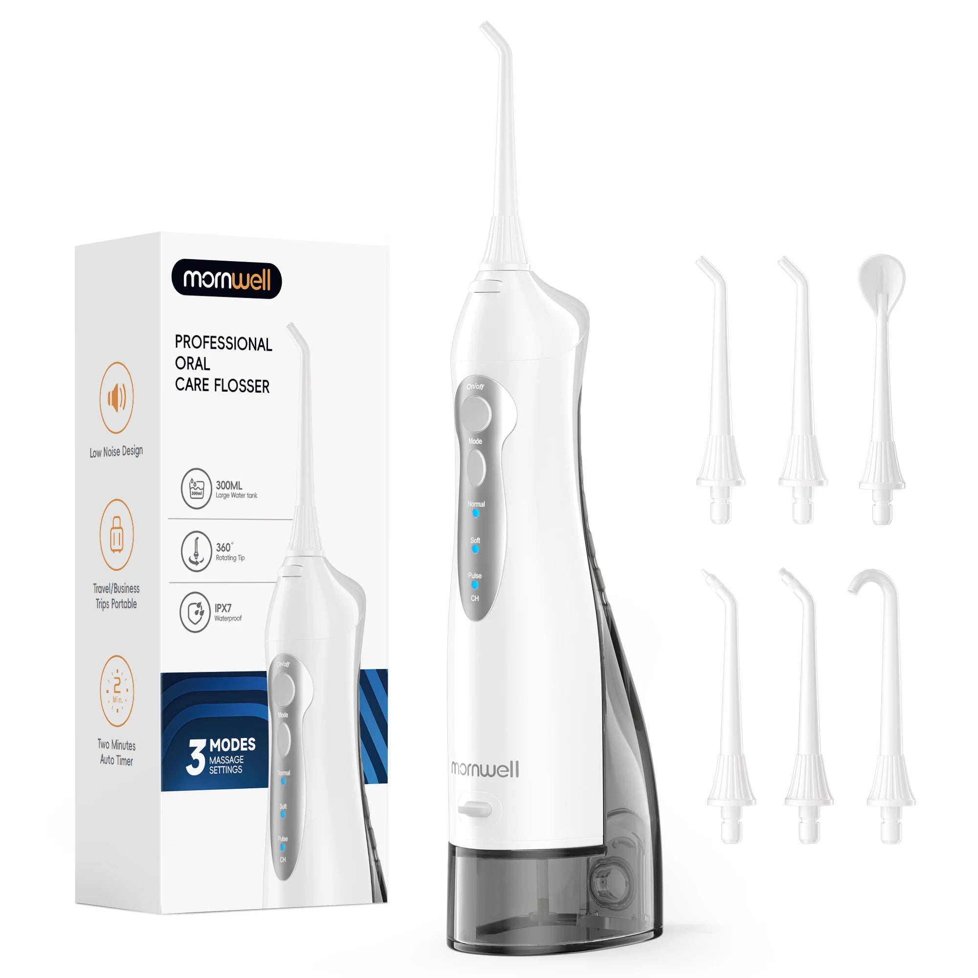 Bathroom Oral Care Portable Water Flosser with 300ml Tank and 3 Modes - 15