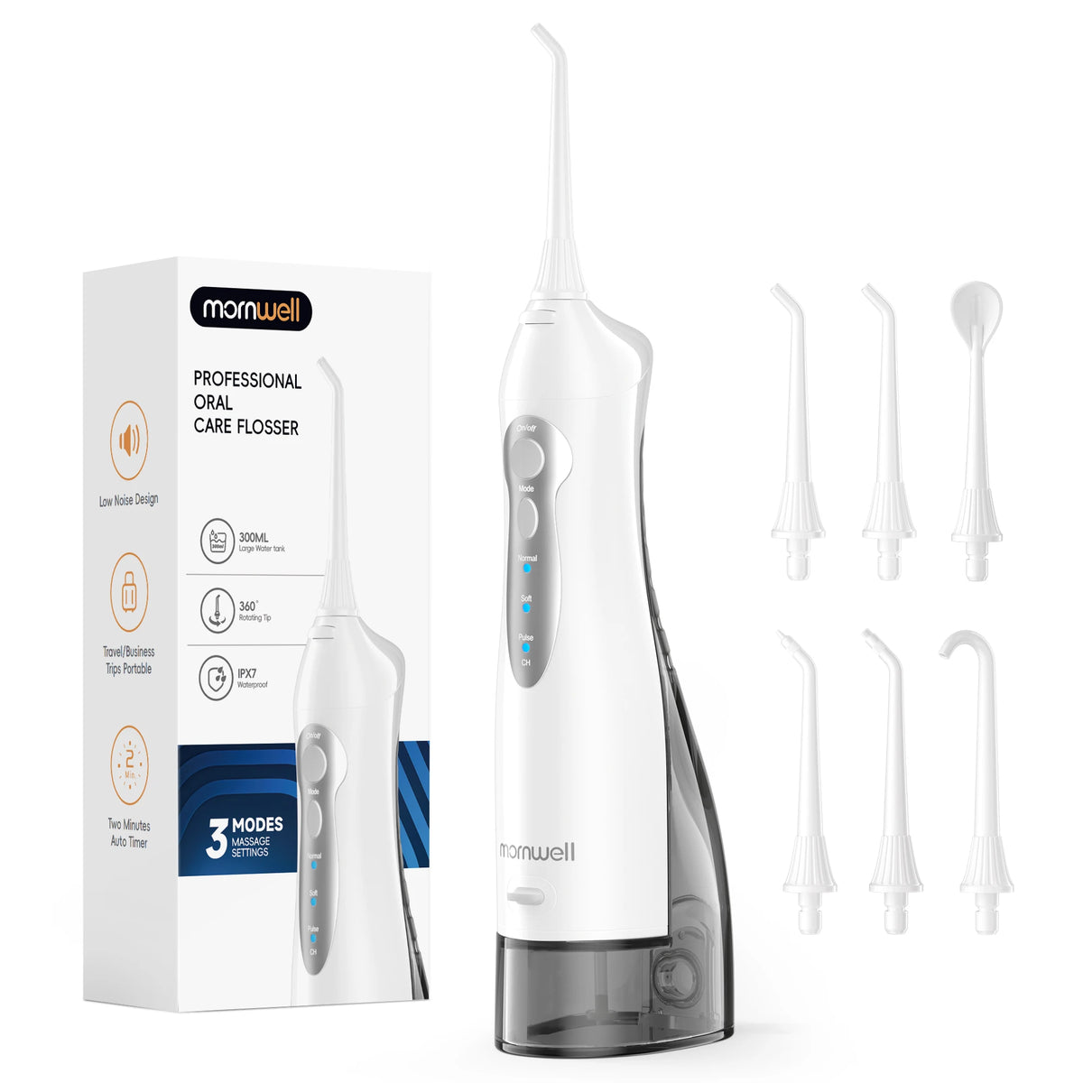 Bathroom Oral Care Portable Water Flosser with 300ml Tank and 3 Modes