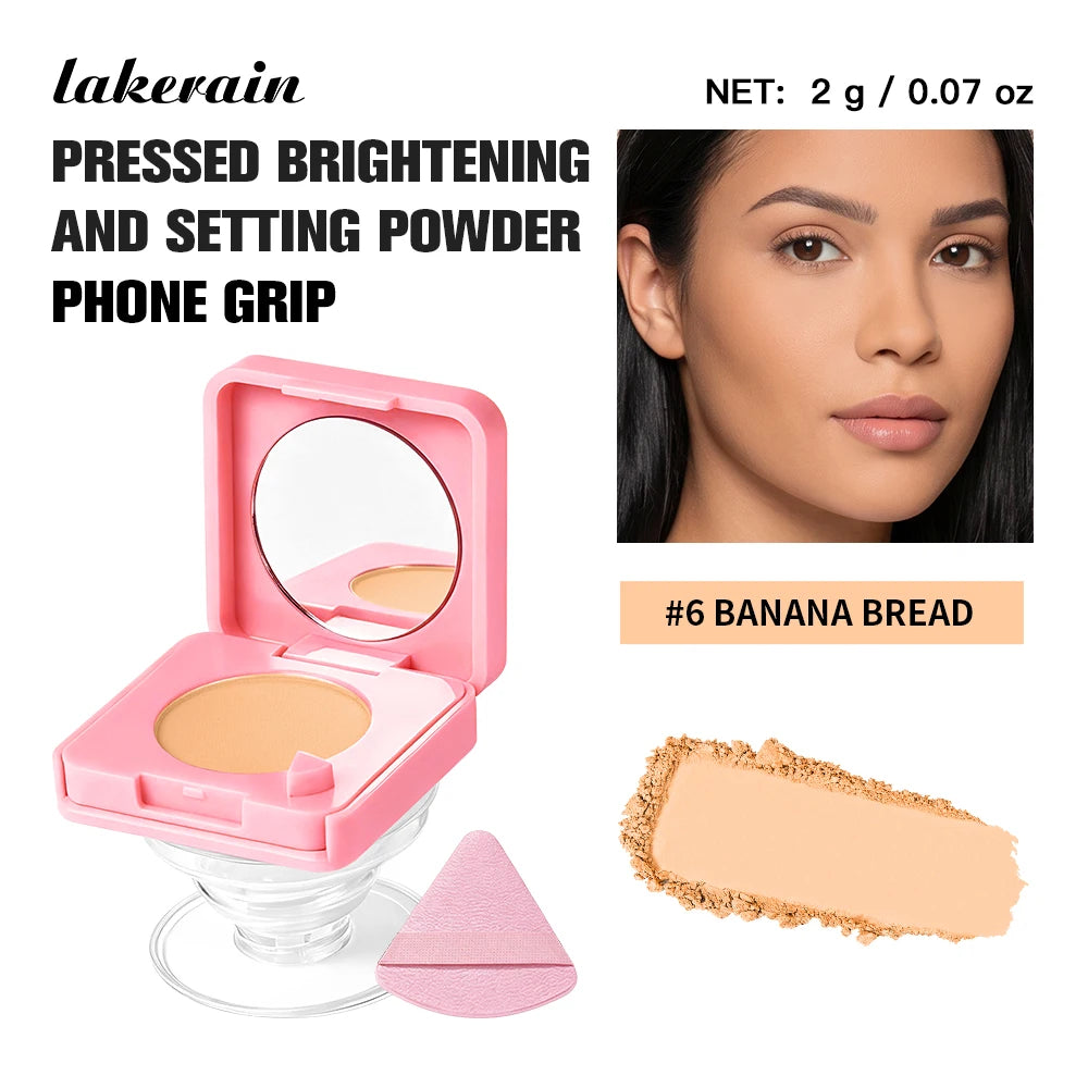 Daily Face Makeup Pressed Powder With Mirror for Oil Control and Matte