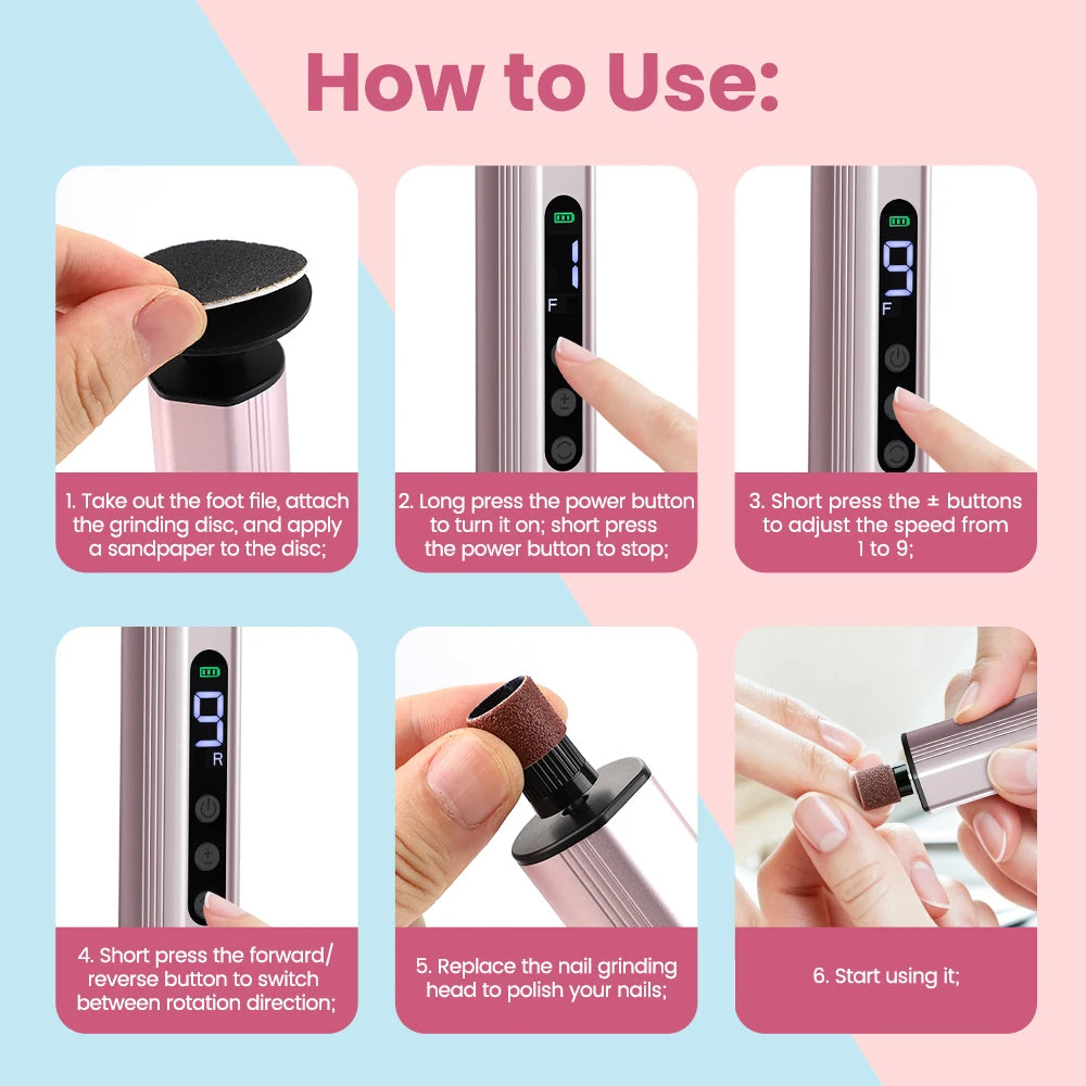 At Home Heel Care Electric Foot File Callus Remover for Smooth Feet