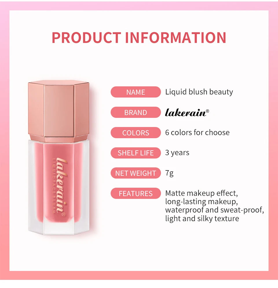 Daily Makeup Liquid Blush Long Lasting Velvet Matte Finish