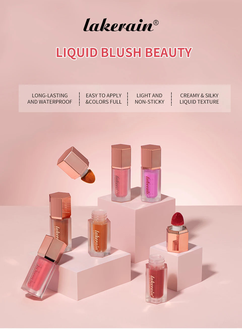 Daily Makeup Liquid Blush Long Lasting Waterproof Matte Velvet Formula