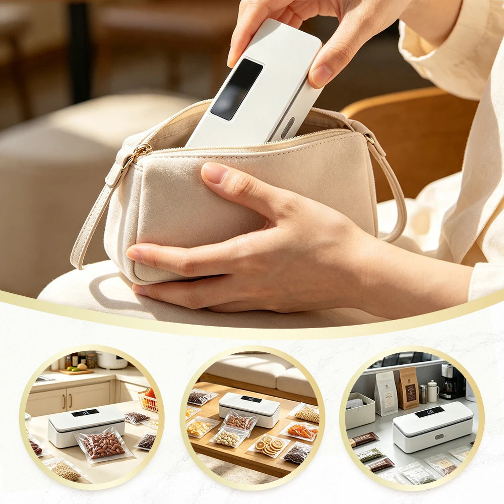 Kitchen Snack Sealer Portable Food Sealer with Cutter and Heat Levels - 14
