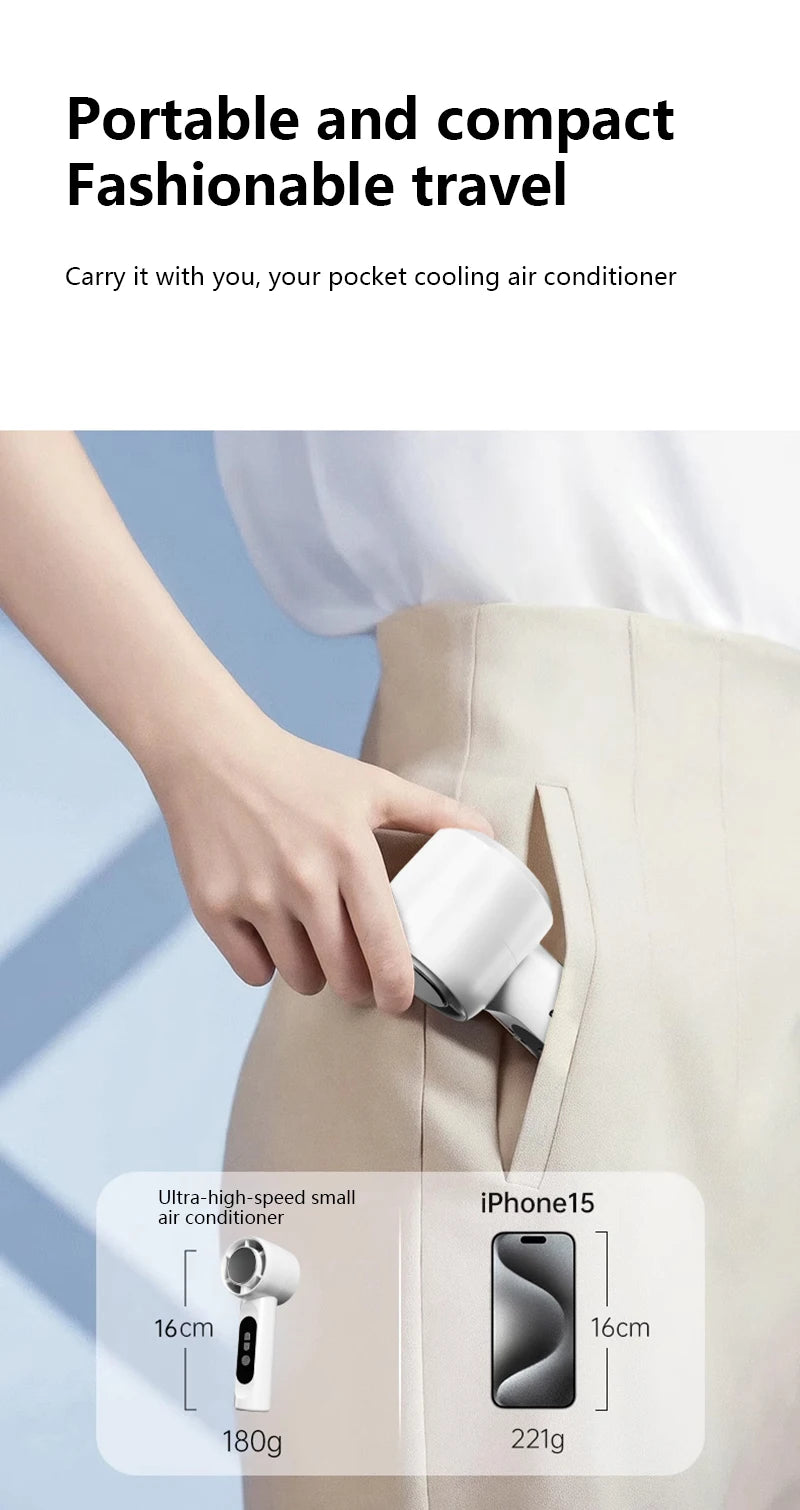 Traveling Outdoor Stay Cool Mini Handheld Ice Cooler Turbo Fan Portable