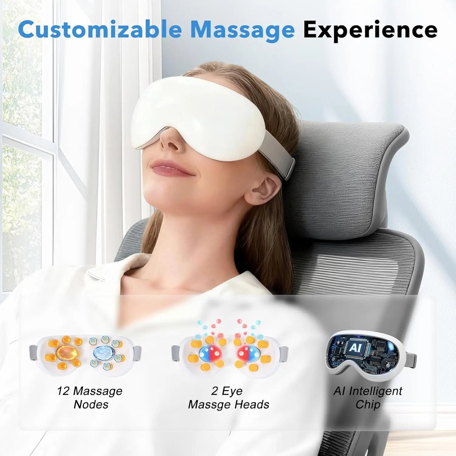 Screen Time Fatigue Relief Smart Eye Massager for Deep Relaxation - 8
