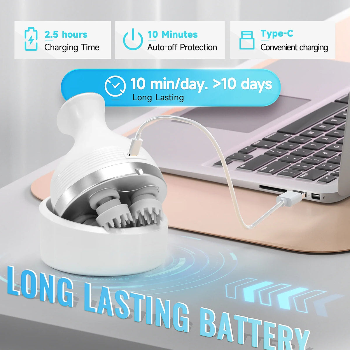 Home Electric Head Scalp Massager for Stress Relief and Hair Growth
