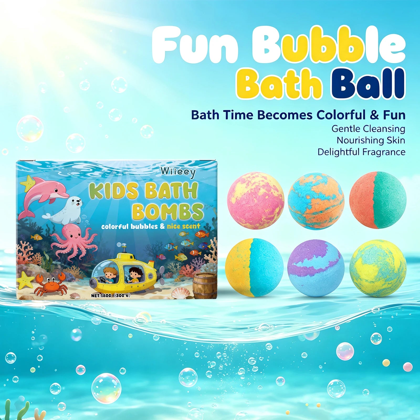 Bath Time Kids Bath Ball Moisturizing and Cleansing Fizzy Balls Gift Set - 2